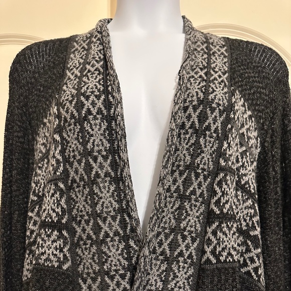 Avenue black and grey long flow sweater cardigan 26/28 - Picture 1 of 5
